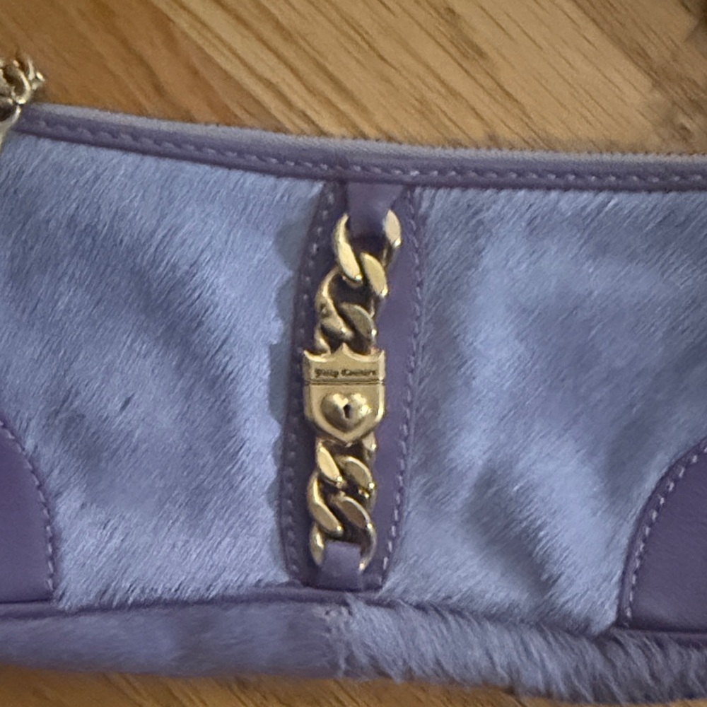 Juicy Couture | RARE vintage y2k purple cowhide hair leather baguette mini bag - Picture 2 of 6